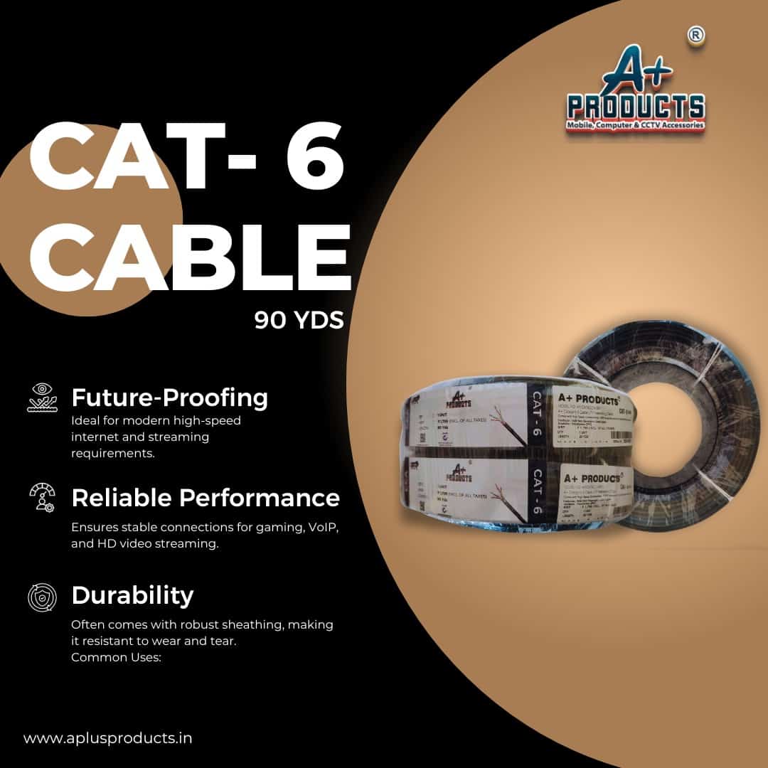 A+ Products CAT6 CCA Lan Cable Outdoor 90y LD Black (0.51mm) view 3